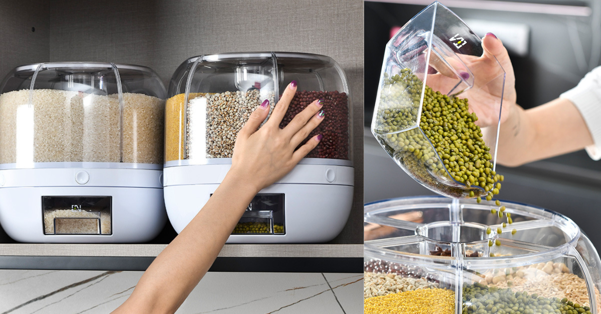 🌾 360 Degree Rotating Rice Dispenser: A Game-Changer for Kitchen Organization